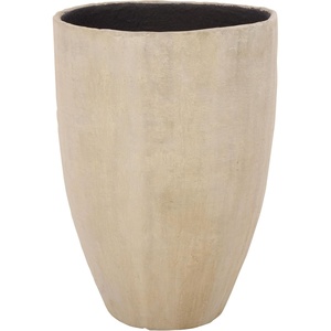 image:imageSAFAVIEH Outdoor  Cana Large Pedestal Planter Pot with Drainage  Brown Cement amp Bamboo  Weather Resistant  Ideal for Patio Garden Backyard 193 Wx 193 D x 268 H PAT1407ABeige