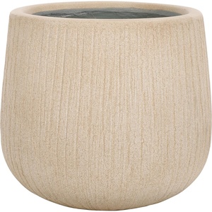 image:imageSAFAVIEH Outdoor  Francia White Concrete Ficonstone Planter Pot with Drainage Hole Frost Resistant Garden Planter for Patio Deck Indoor Outdoor Use 157 W x 157 D x 14 H PAT1523CBeige