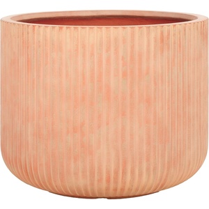 image:imageSAFAVIEH Outdoor  Lucca Large Planter Pot  Terracotta Cement Ficonstone with Drainage Hole  Frost Resistant Garden Planter for Patio Deck Backyard 228 W x 228 D x 18 H PAT1533DTerracotta