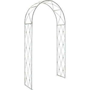 image:imageSAFAVIEH Outdoor Collection Atticus Rustic Brown Wrought Iron Lattice Arch Garden ArborAntique Dark Green