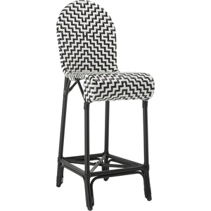 image:imageSAFAVIEH Outdoor Collection Tilden Black and White IndoorOutdoor Bar Stool