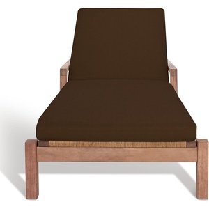 image:imageSAFAVIEH Outdoor Couture Collection Donnamaria Natural Solid WoodWhite Cushion Wicker Chaise Lounge Chair CPT1027ANaturalDark Brown
