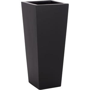 image:imageSAFAVIEH Outdoor Patio Furniture Collection  Paloma Black Ficonstone Tall Planter Pot Modern Square Plant Container Fully Assembled PAT1543ABlack