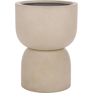 image:imageSAFAVIEH Outdoor Patio Furniture Collection  Ricco Beige Ficonstone Pedestal Planter Pot Modern Plant Container Fully Assembled PAT1546BBeige