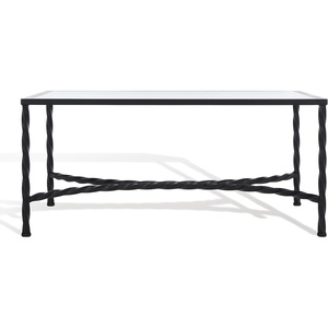image:imageSafavieh American Homes Collection Matilda Gold Leaf Glass Couture Coffee TableBlack