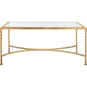 image:imageSafavieh American Homes Collection Matilda Gold Leaf Glass Couture Coffee TableGold