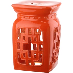 image:imageSafavieh Beijing Filigree Ceramic Decorative Garden Stool OrangeOrange