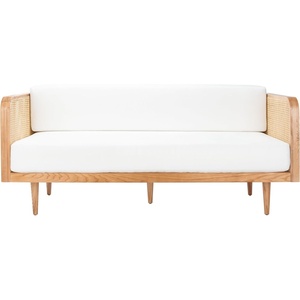 image:imageSafavieh Couture Helena French MidCentury Natural and Beige Rattan DaybedNatural