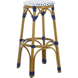 image:imageSafavieh Home Collection Kipnuk GreyampWhite Indoor Outdoor BarstoolBlue  White