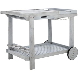 image:imageSafavieh Outdoor Collection Orland Natural Wood Tea Trolley CartGrey