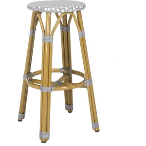 image:imageSafavieh PAT4018A Collection Kelsey Navy and White IndoorOutdoor Bar StoolGrey  White