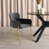 image:imageSAFAVIEH Couture Charlize Velvet Dining ChairDark Grey  Gold