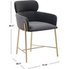 image:imageSAFAVIEH Couture Charlize Velvet Dining ChairDark Grey  Gold