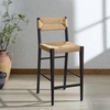 image:imageSAFAVIEH Couture Collection  Cody 26Inch Counter Stool  Black Frame with Natural Paper Cord Seat RattanInspired Design Fully Assembled SFV4228ABlackNatural