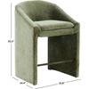 image:imageSAFAVIEH Couture Collection  Kagan Olive Green Chenille 27 Inch Counter Stool Upholstered CounterHeight Seating with Curved Back Fully Assembled SFV4857BOlive Green
