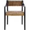 image:imageSAFAVIEH Couture Collection  Kona Woven Abaca Dining Chair Black amp Natural Handwoven Seat and Backrest Fully Assembled CWK2030ABlackNatural