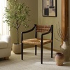 image:imageSAFAVIEH Couture Collection  Kona Woven Abaca Dining Chair Black amp Natural Handwoven Seat and Backrest Fully Assembled CWK2030ABlackNatural