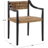 image:imageSAFAVIEH Couture Collection  Kona Woven Abaca Dining Chair Black amp Natural Handwoven Seat and Backrest Fully Assembled CWK2030ABlackNatural