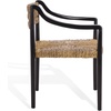 image:imageSAFAVIEH Couture Collection  Kona Woven Abaca Dining Chair Black amp Natural Handwoven Seat and Backrest Fully Assembled CWK2030ABlackNatural