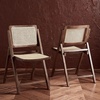 image:imageSAFAVIEH Couture Collection Desiree Tropical Coastal WalnutNatural Cane Solid Wood Folding Dining Chair Set of 2 Fully AssembledWalnutNatural