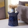 image:imageSAFAVIEH Home Collection  Lessa 18Inch Ceramic Garden Stool Blue Glazed Finish Indoor Outdoor Decorative Accent Stool Fully Assembled ACS4615ABlue