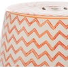 image:imageSAFAVIEH Home Collection  Salana 18Inch Chevron Ceramic Garden Stool White amp Orange Decorative Accent Stool IndoorOutdoor Side Table Plant Stand amp Patio Decor ACS4604AOrangeWhite
