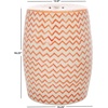 image:imageSAFAVIEH Home Collection  Salana 18Inch Chevron Ceramic Garden Stool White amp Orange Decorative Accent Stool IndoorOutdoor Side Table Plant Stand amp Patio Decor ACS4604AOrangeWhite