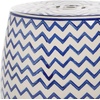 image:imageSAFAVIEH Home Collection  Salana 18Inch Chevron Ceramic Garden Stool White amp Orange Decorative Accent Stool IndoorOutdoor Side Table Plant Stand amp Patio Decor ACS4604AWhiteNavy