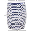 image:imageSAFAVIEH Home Collection  Salana 18Inch Chevron Ceramic Garden Stool White amp Orange Decorative Accent Stool IndoorOutdoor Side Table Plant Stand amp Patio Decor ACS4604AWhiteNavy