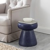 image:imageSAFAVIEH Home Collection Noma Terracotta Ceramic Decorative Garden Stool for Living Room Bedroom Garden Side Table Plant Stand Fully AssembledNavy Speckled