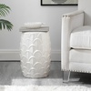image:imageSAFAVIEH Home Collection Seina Coastal Scalloped Cream Ceramic 17inch Decorative Accent Garden Stool for Living Room Bathroom Patio Side Table Plant Stand Fully Assembled