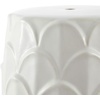 image:imageSAFAVIEH Home Collection Seina Coastal Scalloped Cream Ceramic 17inch Decorative Accent Garden Stool for Living Room Bathroom Patio Side Table Plant Stand Fully Assembled