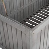 image:imageSAFAVIEH Outdoor  Abri Cushion Storage Box  Solid Wood  Coastal Resort Storage Bench Design  Ideal for Patio Deck Porch Backyard 18 W x 47 D x 19 H PAT7037AGrey