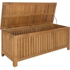 image:imageSAFAVIEH Outdoor  Abri Cushion Storage Box  Solid Wood  Coastal Resort Storage Bench Design  Ideal for Patio Deck Porch Backyard 18 W x 47 D x 19 H PAT7037ANatural