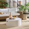 image:imageSAFAVIEH Outdoor  Georgia Round Coffee Table  White  Fully Assembled  Weather Resistant  Ideal for Deck Patio Backyard 315 W x 315 D x 124 H PAT1303CWhite