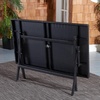 image:imageSAFAVIEH Outdoor Collection Akita Grey Brown Folding Table with Umbrella Hole PAT7503CBlack