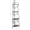 image:imageSAFAVIEH Outdoor Collection Turuca Antique White Wrought Iron 4Tier Corner Shelf Fully AssembledRustic Brown