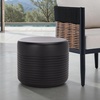 image:imageSAFAVIEH Outdoor Patio Furniture Collection  Astrid Sandy Beige Ficonstone Low Wide Side Table Round Modern Patio Accent Table Fully Assembled PAT1538BBlack