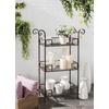 image:imageSafavieh Outdoor Collection Noreen Antique White 3 Tier ShelfRustic Brown