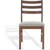 image:imageSAFAVIEH Couture Collection  Leroux Walnut amp Beige Ladder Back Dining Chair Set of 2 Upholstered Linen Seat Modern Farmhouse Style SFV6704ASET2WalnutLight Grey