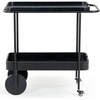 image:imageSAFAVIEH Couture Collection Malek Black 2Shelf Bar Cart with WheelsBlack