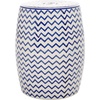 image:imageSAFAVIEH Home Collection  Salana 18Inch Chevron Ceramic Garden Stool White amp Orange Decorative Accent Stool IndoorOutdoor Side Table Plant Stand amp Patio Decor ACS4604AWhiteNavy