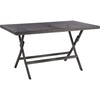 image:imageSAFAVIEH Outdoor Collection Akita Grey Brown Folding Table with Umbrella Hole PAT7503CGrey