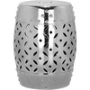 image:imageSafavieh Castle Gardens Collection Lattice Coin White Ceramic Garden StoolSilver