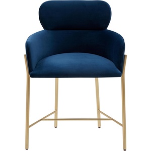 image:imageSAFAVIEH Couture Charlize Velvet Dining ChairNavy  Gold