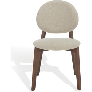 image:imageSAFAVIEH Couture Collection  Kayleen Walnut amp Beige Dining Chair Set of 2 Modern Upholstered Side Chairs with Solid Wood Frame SFV6712ASET2WalnutBeige