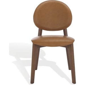 image:imageSAFAVIEH Couture Collection  Kayleen Walnut amp Beige Dining Chair Set of 2 Modern Upholstered Side Chairs with Solid Wood Frame SFV6712ASET2WalnutBrown