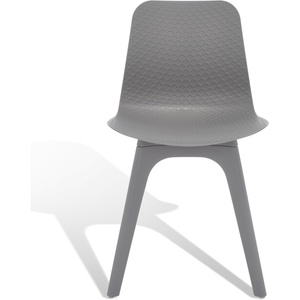 image:imageSAFAVIEH Couture Collection Damiano Retro Grey Molded Plastic Dining Chair Set of 2Grey