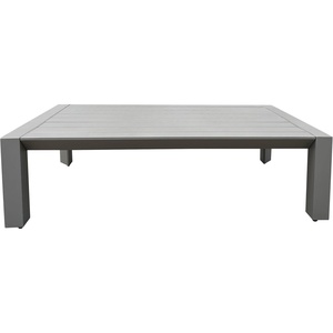 image:imageSAFAVIEH Couture Outdoor Patio Furniture Collection  Donaldo Rectangular Coffee Table Dark Grey Aluminum Frame with Slatted Top CPT4012ADark Grey