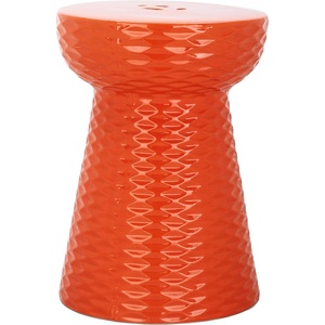 image:imageSAFAVIEH Furniture  Daphne Decorative Garden Stool  Creme  Ceramic  Artisan HandPainted Design  Ideal for Living Room Patio Garden  Fully Assembled ACS4523BOrange
